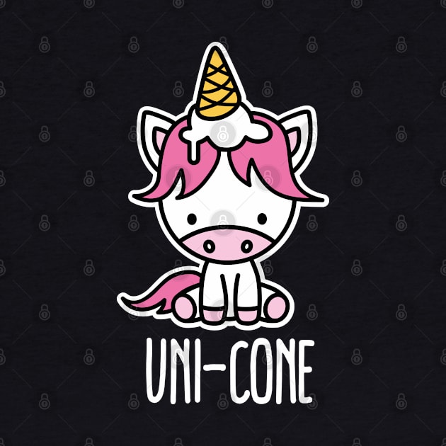 Funny Unicorn pun cute Uni-cone ice cream Kawaii by LaundryFactory